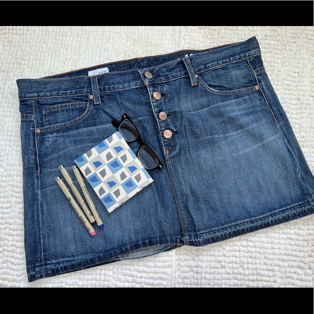 Gap Button Fly Denim Mini Skirt